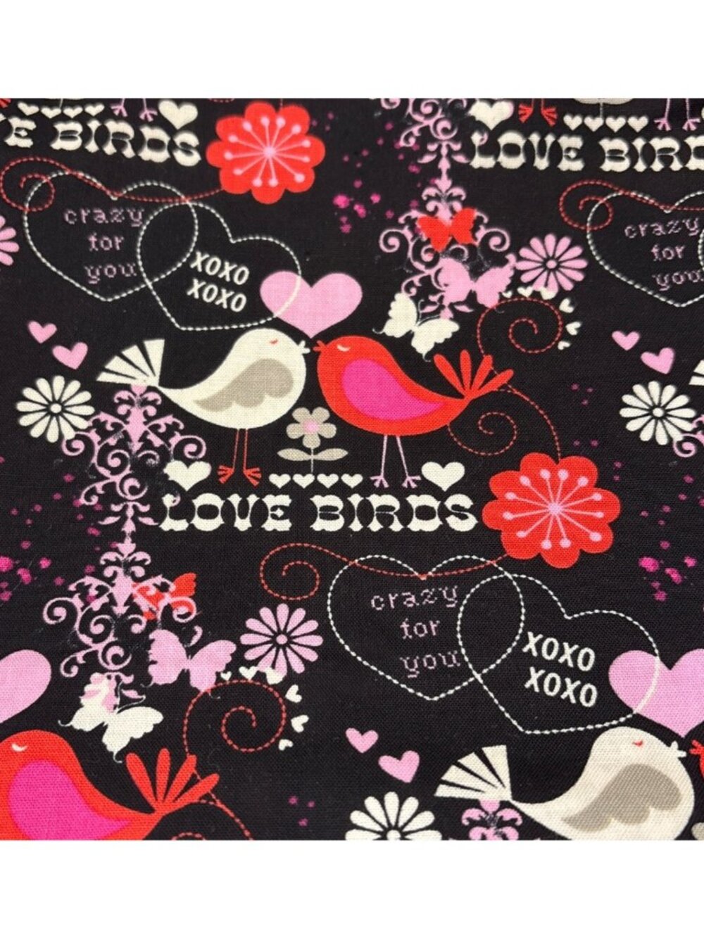 Brother Sister Design Studio Love Birds Valentines Cotton Fabric 1/2 yard x 44"